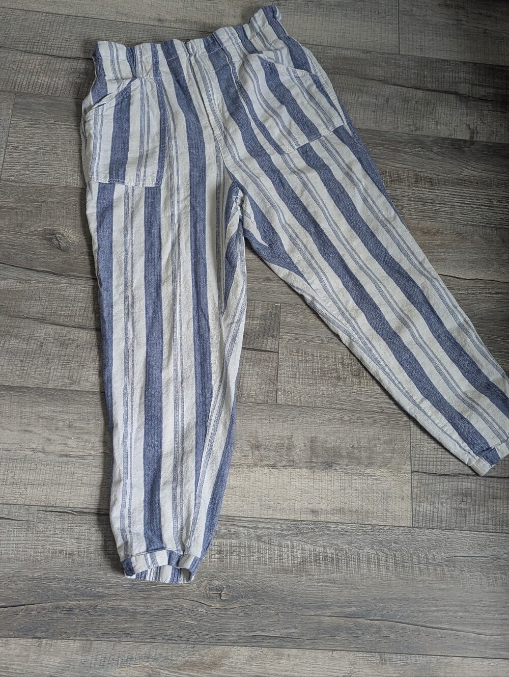 Suka Jeans Striped Blue & White Men’s Linen Casual Pants Size 10